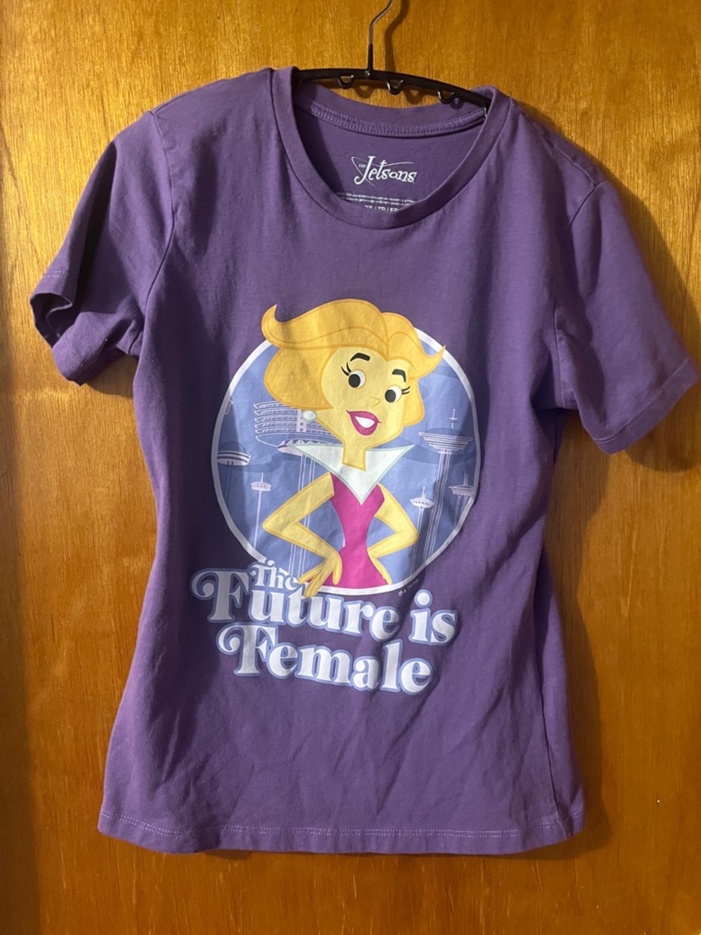 The Jetsons Purple Short Sleeve Tee with Yellow & Pink Graphic XS
